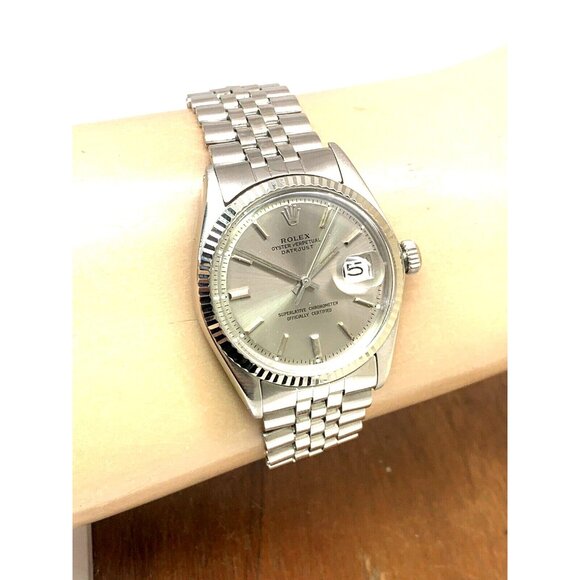 Rolex Datejust Men's Watch 1601 Vintage 1971 Swiss Automatic Silver Steel - Picture 11 of 14